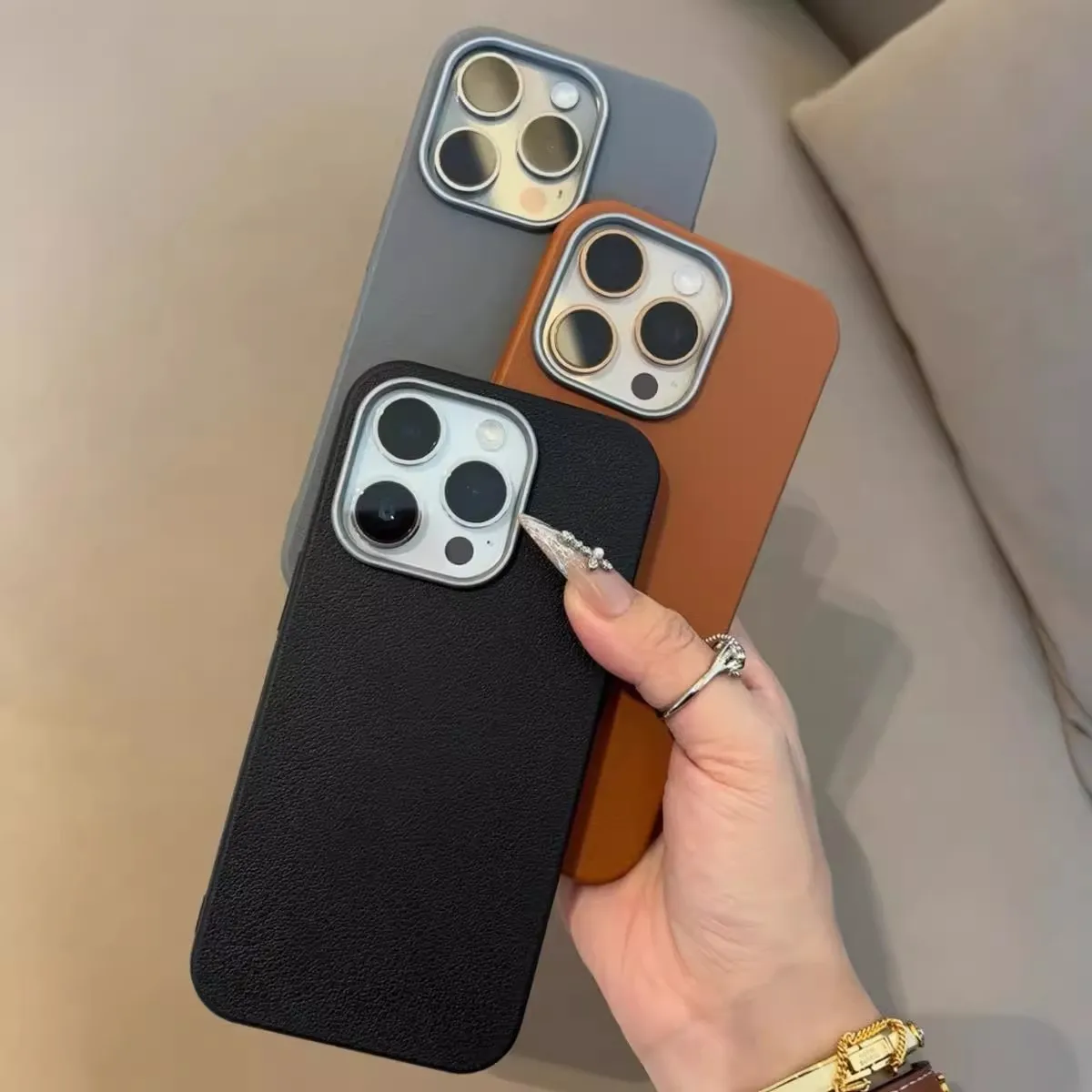 Luxury Matte Cortex Leather Case - Premium Soft & Shockproof Silicone Cover