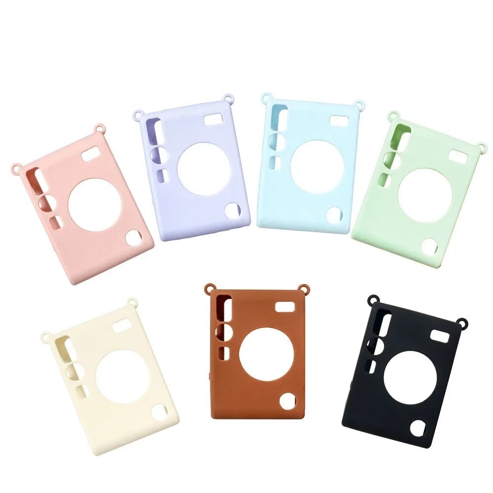 Silicone Camera Protective Cover Case for Instax Mini EVO, Shatterproof Protection Simple Solid Color Carrying Case Accessories