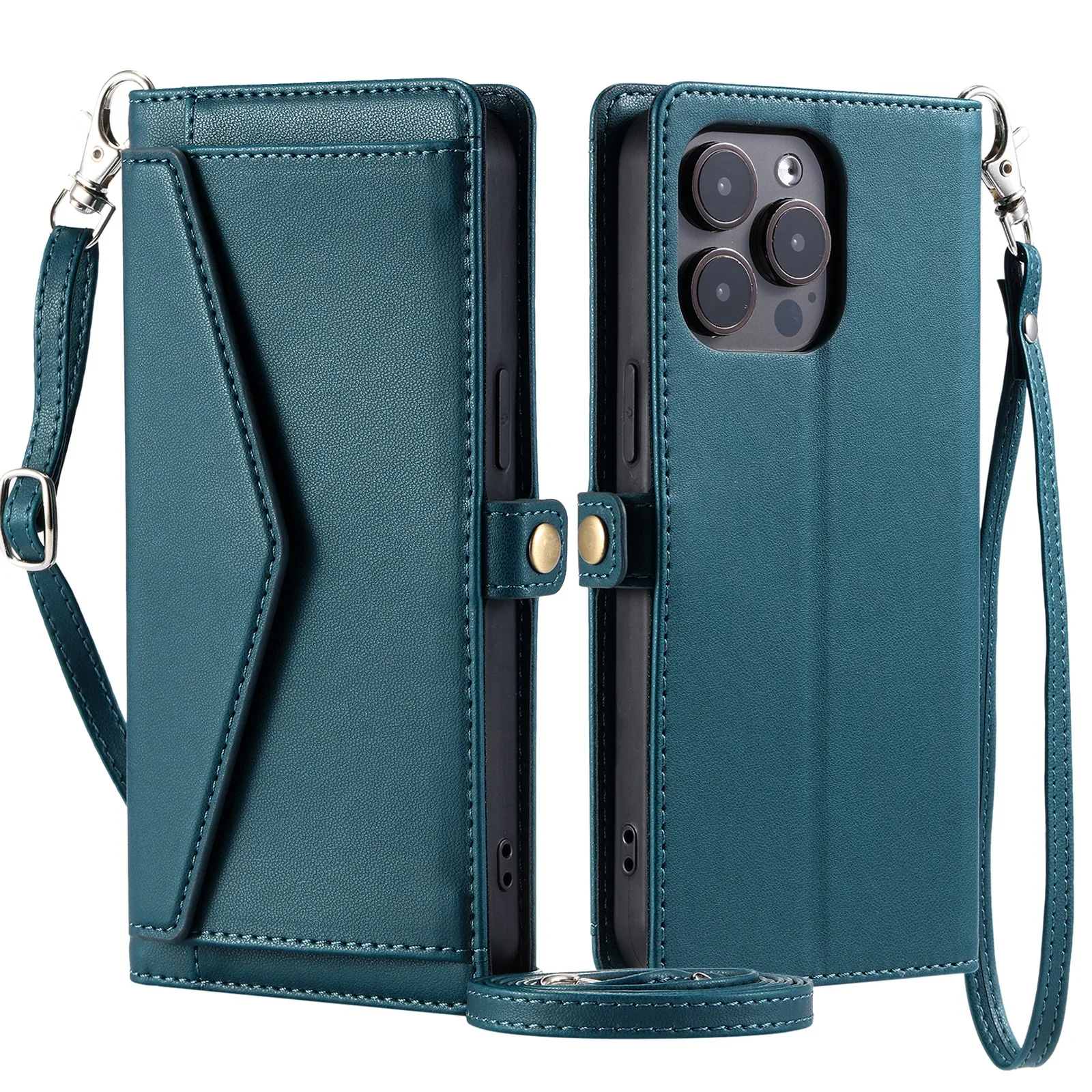Luxurious Crossbody Leather Wallet Case with Card Slot and Pocket