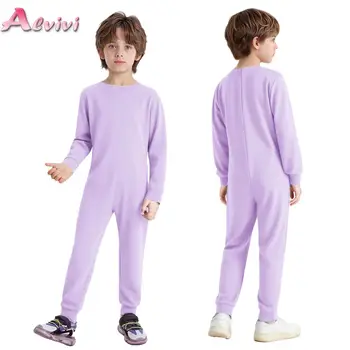 Unisex Kids Special Needs Adaptive Clothing Long Sleeve Back Zipper One Piece Cotton Romper Jumpsuit Ideal for Wearing All Day 1