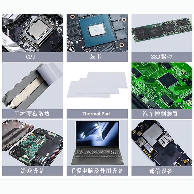 UPSIREN OEM 실리콘 석고 열 패드, CPU GPU 물 냉각 매트, 고품질 히트싱크 냉각 패드, 0.75mm 1.25mm