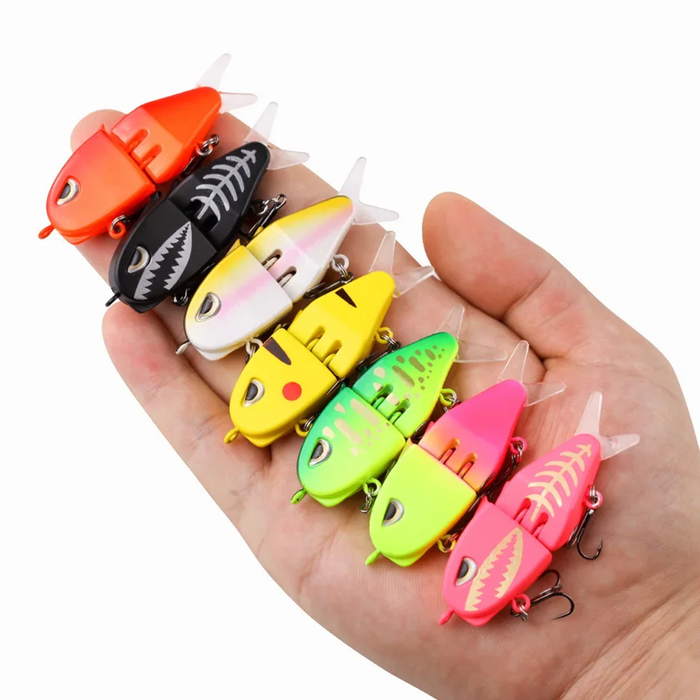 Fishing Lures Realistic Mini Double Hook Swimbait Portable Multi Segment Fishing Swimbaits For Trout Freshwater Saltwater Gear