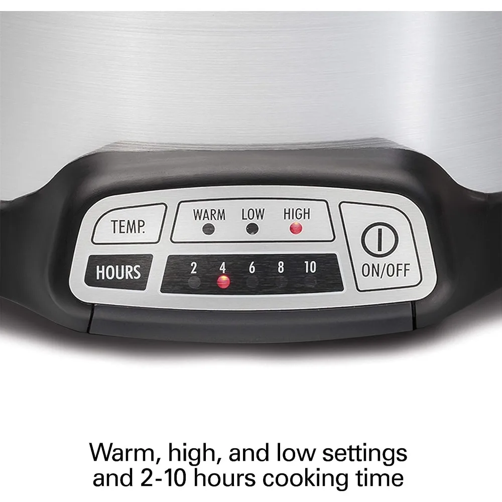 Programmable Slow Cooker with Flexible Easy Programming, 5 Cooking Times, Dishwasher-Safe Crock, Lid, 4 Quart, Silver 2