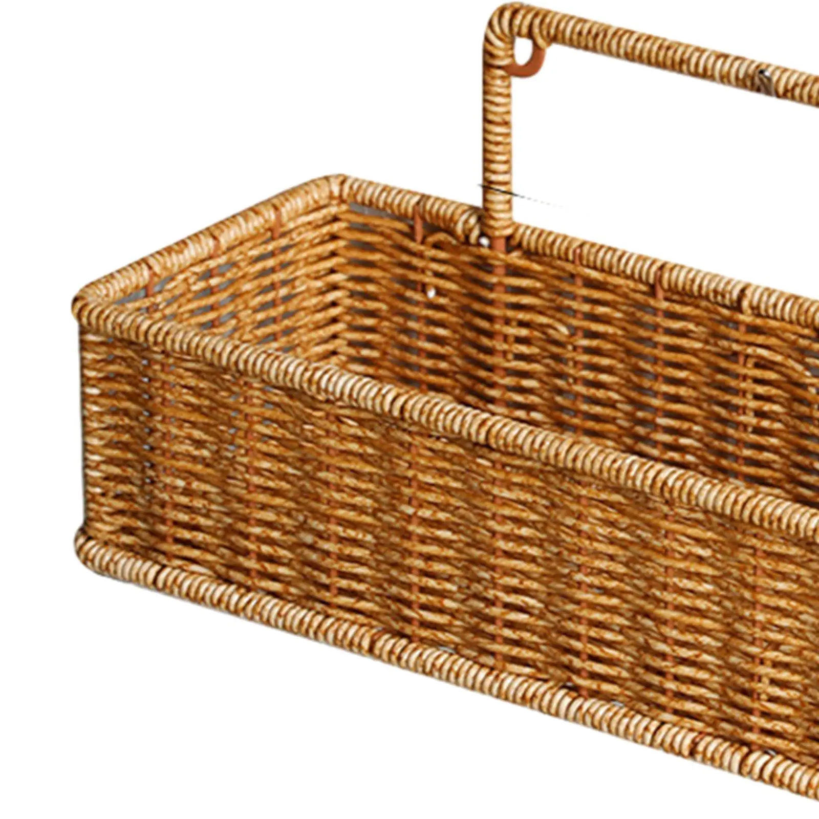 Weaving Wall Hanging Basket Decorative Basket Container No Perforating Fruit Sundries Organizer for Living Room 5
