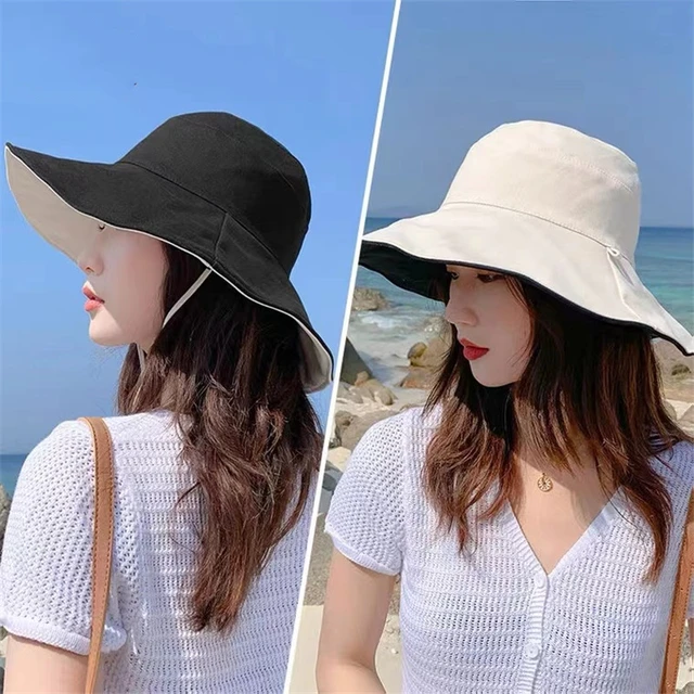 Bucket Hat Women Uv Protection  Hats Women Summer Bucket Hat -  Double-sided Foldable - Aliexpress