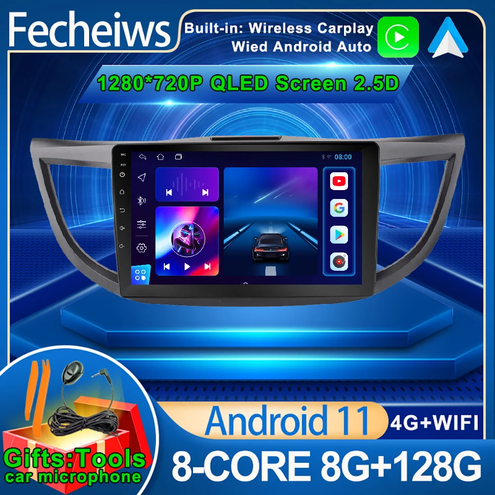 10 1 дюймов Android 11 для Honda CR-V 4 RM RE 2012 - 2016 автомобильное радио мультимедийный видео GPS