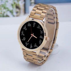 Rose Gold Men's Watch with Black and Silver Watchband - Personalized Gift Edition (RoseGold case C2)