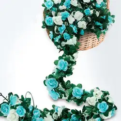 Artificial Rose Garland for Seasonal Home and Event Decoration (LIGHT BLUE)