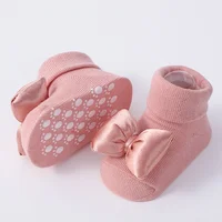 Lovely Bow Baby Headband Socks Set Non Slip Cotton Princess Sock Newborn Hair Band Infant Girl Hair Accessories Gift 5