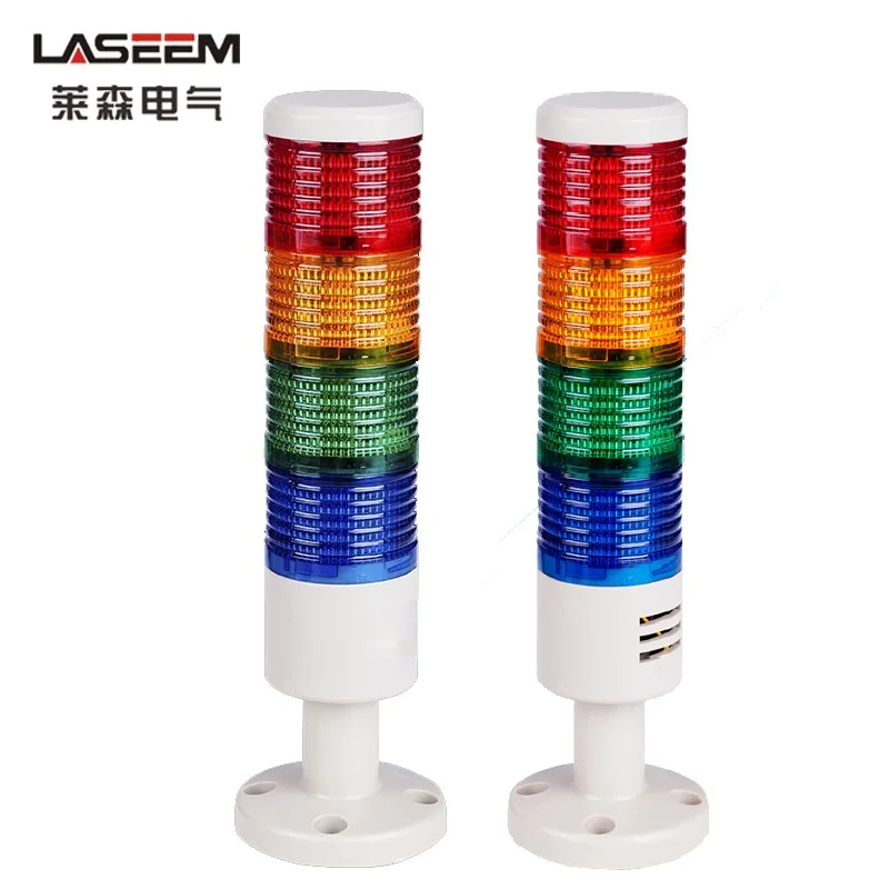 

GJB-369 Industrial 4 Layers Red Safety Alarm Lamp Disk Base Led Signal Tower Warning Light DC12/24V AC220V without Buzzer