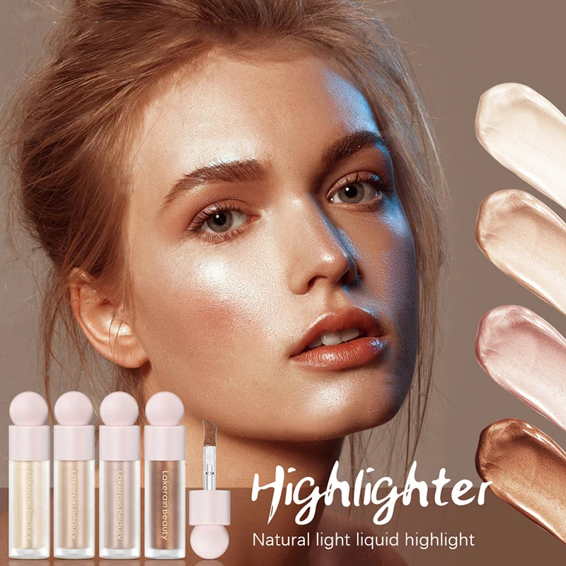 

Shimmer Waterproof High Gloss Liquid Body Highlighter Bronzer Face Glitter Rouge Glow Liquid Highlighter Delicate Cosmetics
