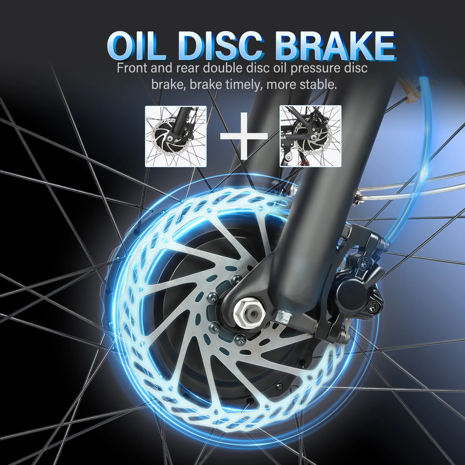 3000W Dual Drive High Speed Electric Bike 52V32AH Battery Range 80KM 55KM/H 26x4.0 Fat Tire Front and Rear Hydraulic Disc Brake