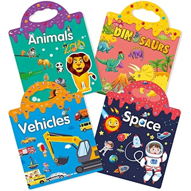 Reusable Sticker Book Cartoon DIY Puzzle Educational Cognition Learning Toys Cute Animal Stickers