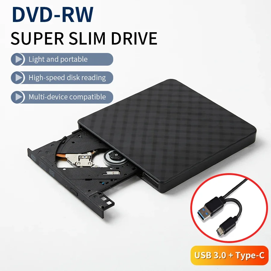 External DVD Drive USB 3.0 Portable for Laptop PC