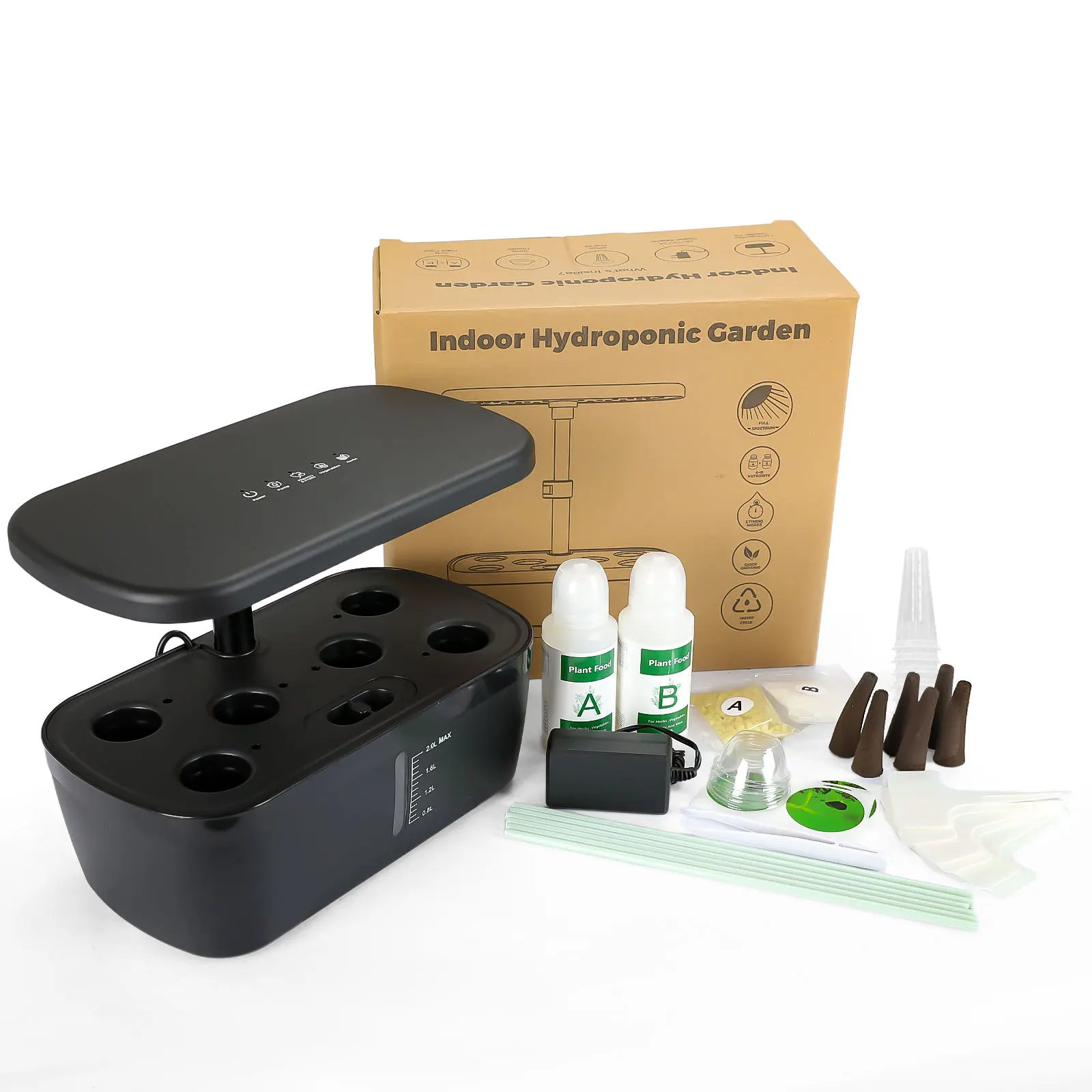 Indoor Hydroponic System Smart Herb Garden Kit LED Grow Light 6 Pod Planting Mac