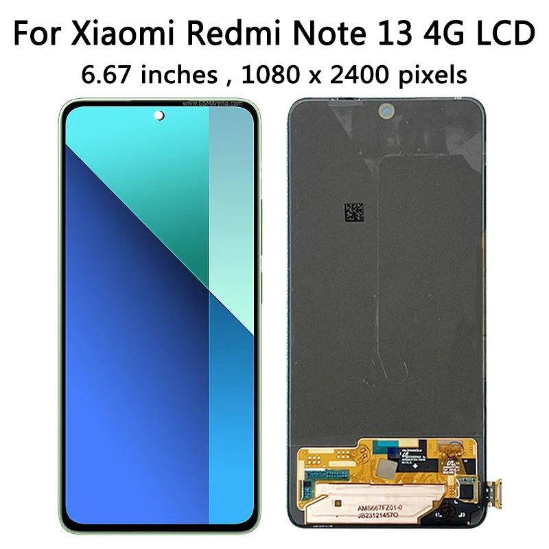 Фото AMOLED дисплей 6,67 дюйма для Xiaomi Redmi Note 13 4G 23129RAA4G 23124RA7EO, ЖК-дисплей Note13 с рамкой, сенсорный экран с дигитайзером в сборе №5