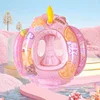 Inflatable Baby Swim Ring Seat Floating Sun Shade Toddler Swim Circle Outdoor Swimming Pool Bathtub Beach Party Summer Water Toy 6