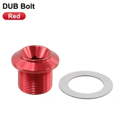 Enhanced Bike Crank Arm Cover and Locking Screw Cap (DUB Bolt Red)
