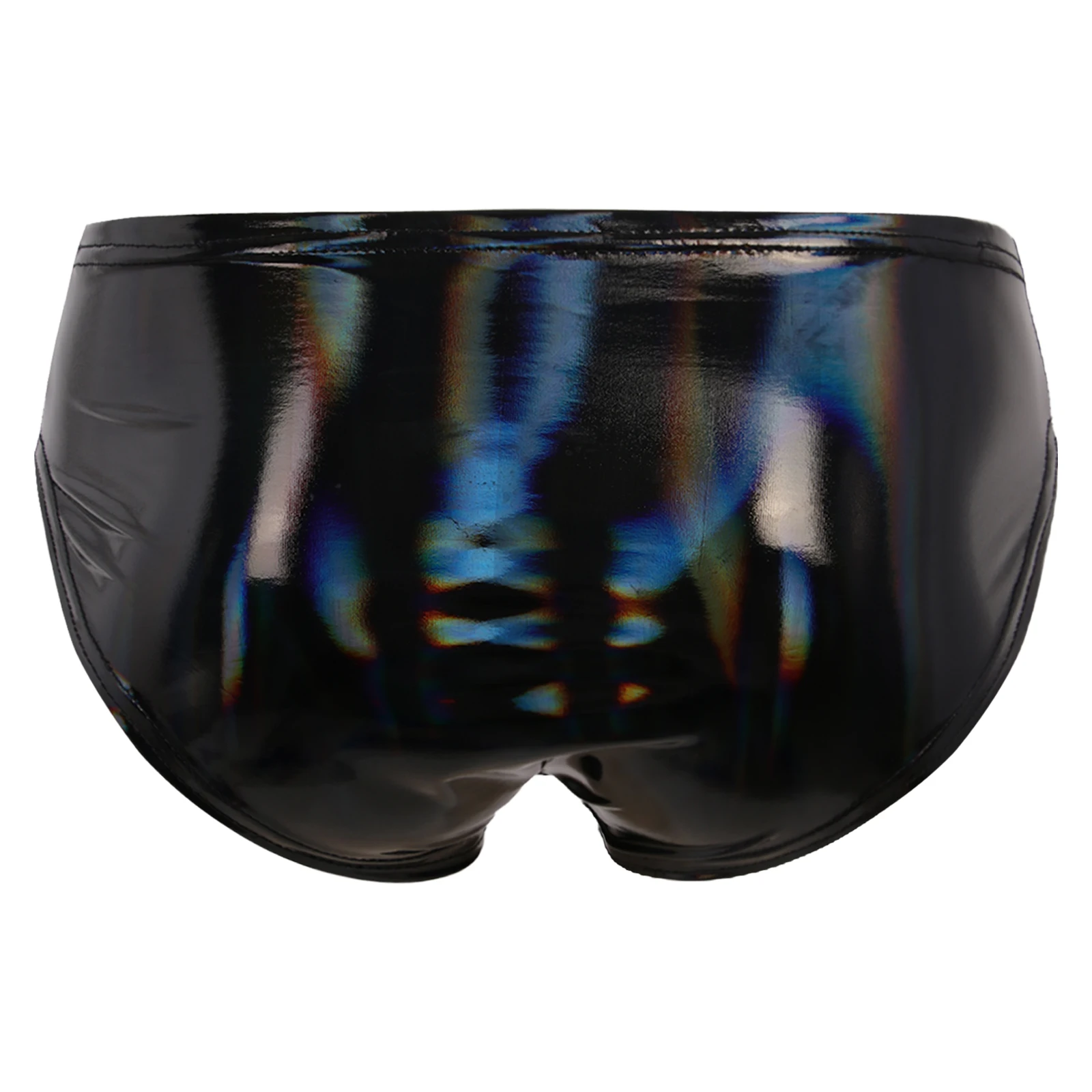Mens Wet Look Patent Leather Latex Briefs Underwear Underpants Rave Party Club Dancing Performance Elastic Waistband Panties