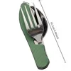 4-in-1 Foldable Cutlery Set, Stainless Steel Camping Utensil with Knife Fork Spoon Bottle Opener, Portable for Outdoor Travel