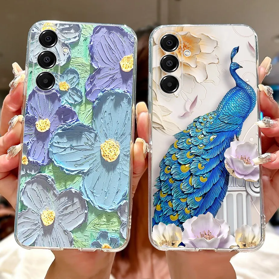 Cute Cat Painted Soft Silicone Phone Case Cover - 6.7