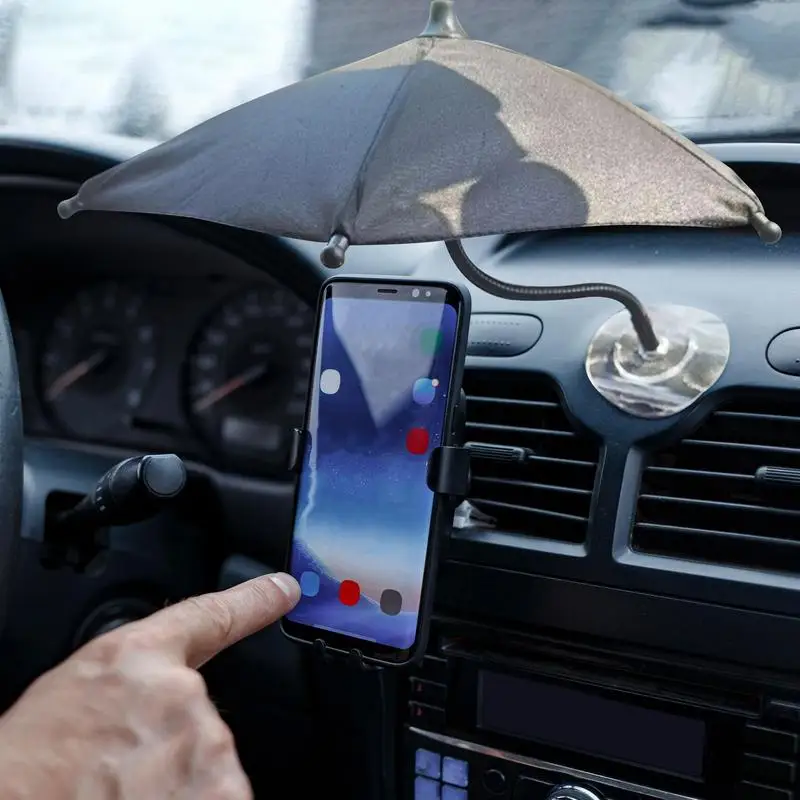 

Зонт для сотового телефона, солнцезащитный козырек для автомобиля, 6-ребристая нейлоновая рама, стандартный зонт для телефона, мини-зонт для телефона