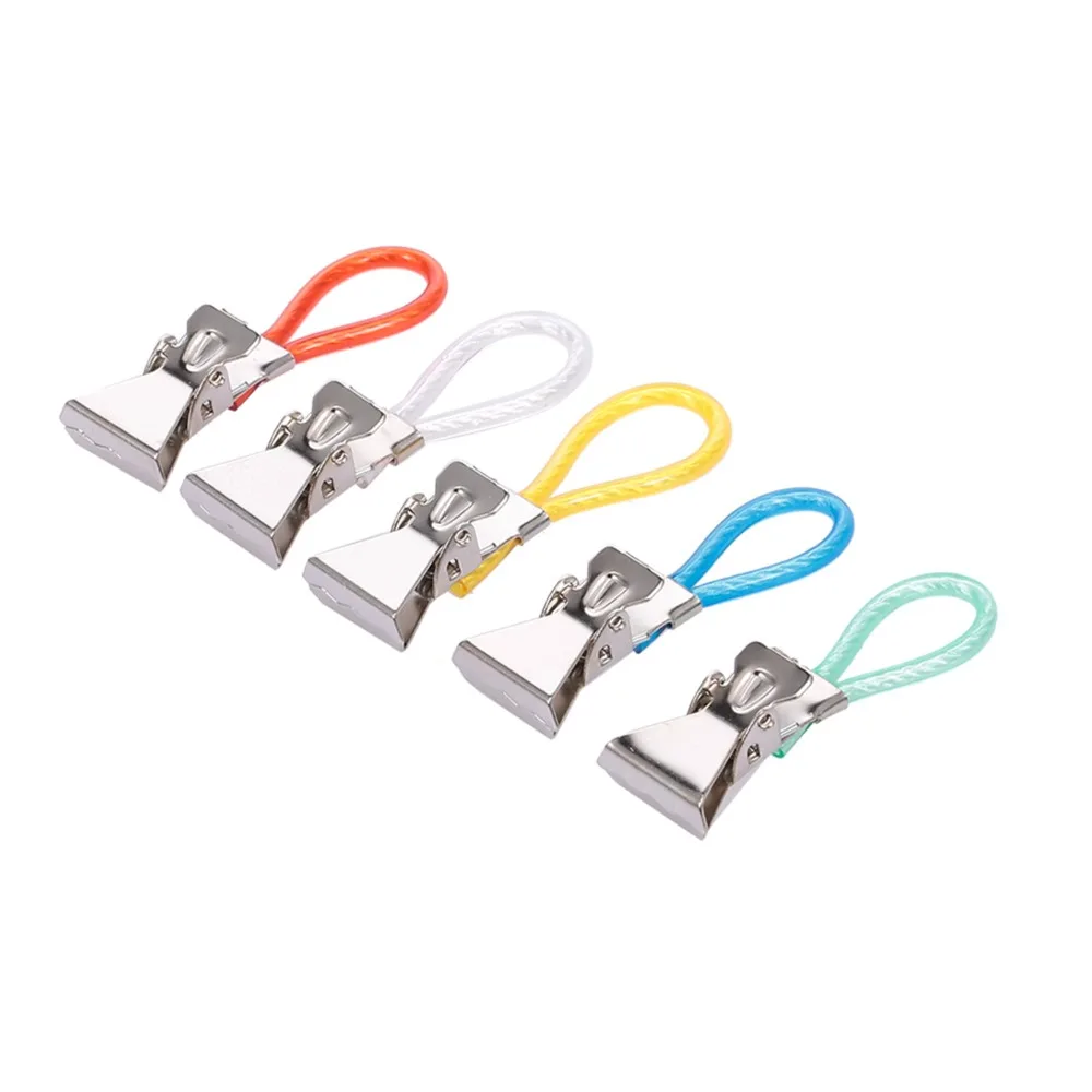 5 PCS / 10 PCS 스테인레스 스틸 티 타월 클립 교수형 루프 디자인 빨래집게 스타일 핸드 타월 교수형 클립 다목적 다채로운
