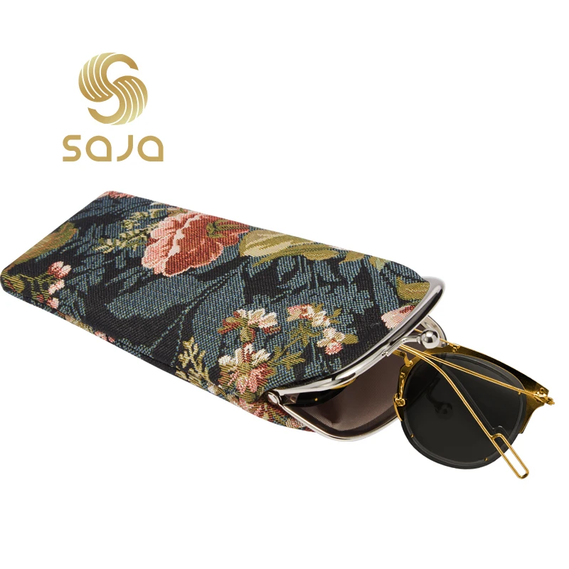 SAJA Flower Glasses Case Women's Sunglasses Case Tapestry Bag Pouch