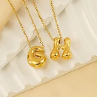 26 Initial Letter 18k Stainless Steel Balloon Bubble Necklace for Women Personalized Jewelry Gift Wholesales - Image 3