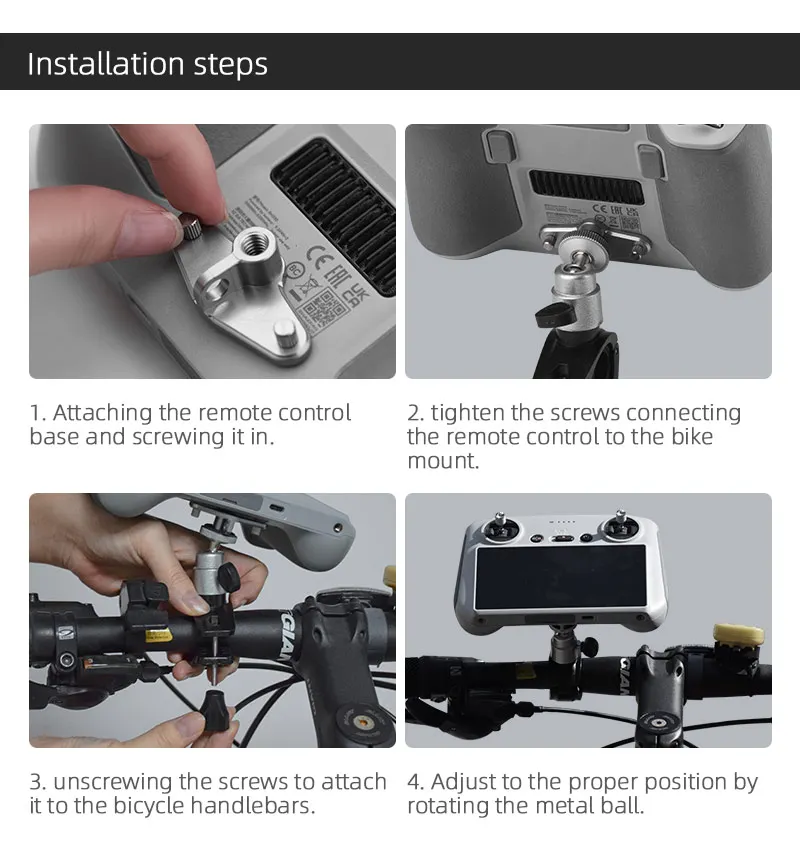 step 8 Attaching the remote control 2 tighten the screws connecting base and screwing it in