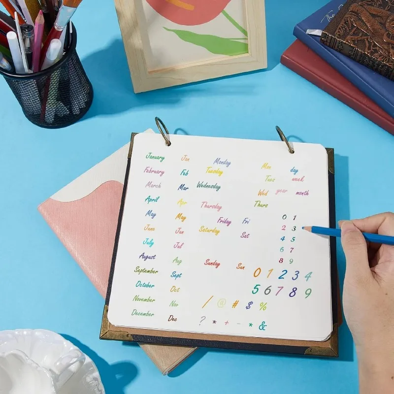 Word Clear Stamps 1Sheet Date Month Number Reusable Postmark Transparent Silicone Stamp Seals for Journaling Card Making Decor