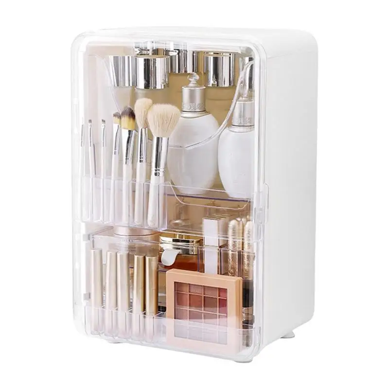 

Makeup Organizer Light Luxury Desktop Cosmetic Storage Box Waterproof Cosmetics Bag With Lid Dust Proof Bag Rack Home Accessorie