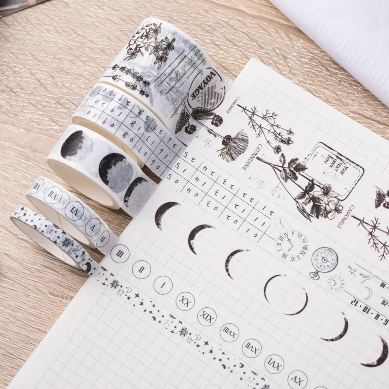 10 롤 플로우 미스트 와시 테이프 세트 스크랩북킹 저널링을위한 미적 일본 마스킹 테이프 DIY Craft Stationery
