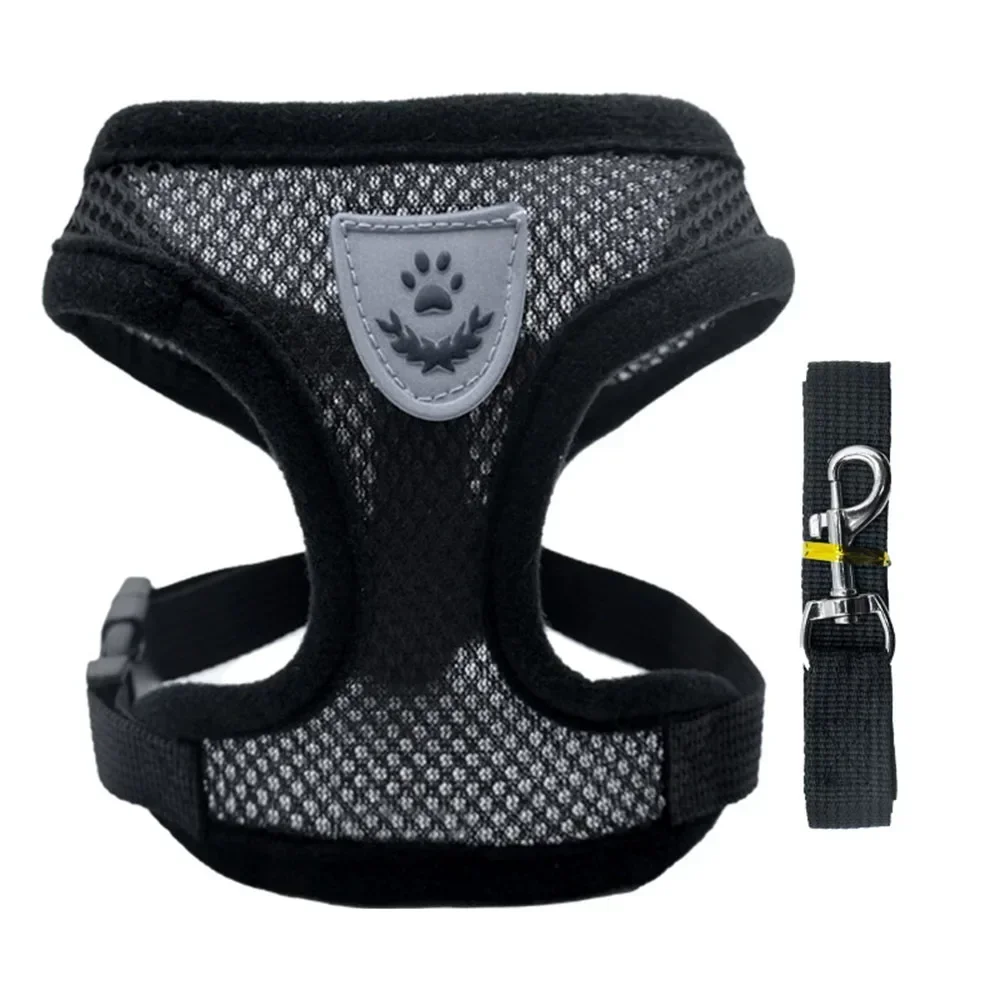 Arnés y correa para gatos, arnés a prueba de fugas para gatos, perros pequeños, correa transpirable para caminar para cachorros, accesorios para collares de gatos