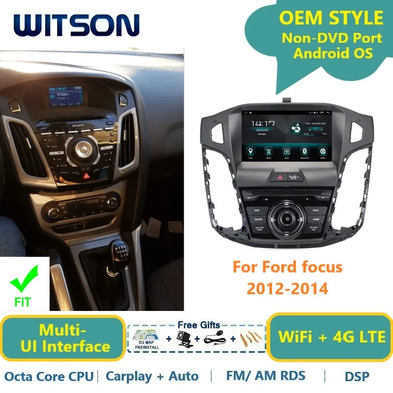 

WITSON Android 13 авто стерео для Ford Focus 2012-2014 Carplay автомобиль мультимедиа Navi автомобильное радио GPS аудио