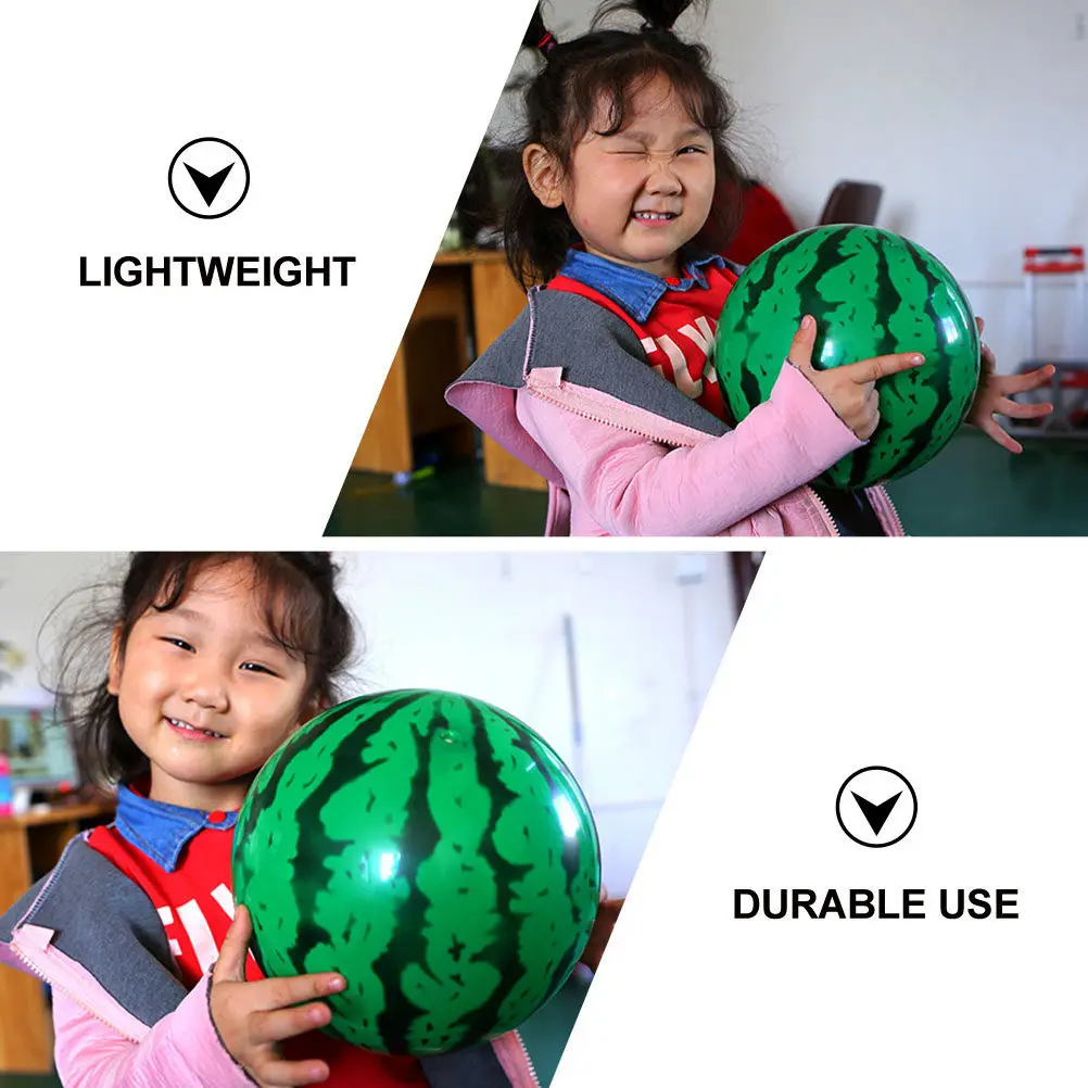 10Pcs 수박 풍선 풀 공 밝은 색상 PVC 여름 해변 공 세트 어린이 야외 파티 게임 여름 풀 공