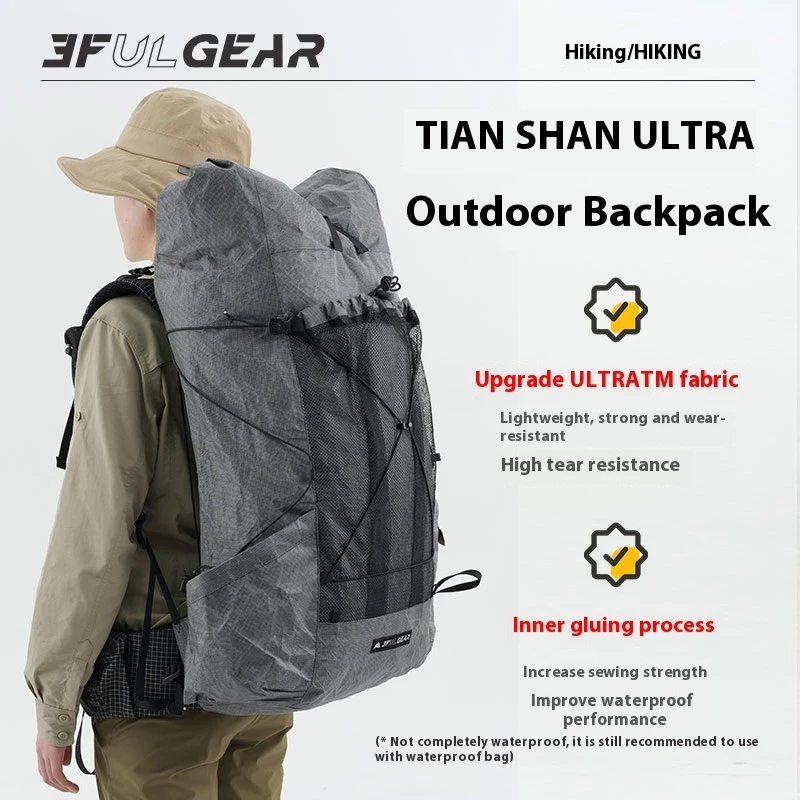 3F UL GEAR TianShan ULTRA 35+10L 배낭 업그레이드 초경량 야외 캠핑 하이킹 등산 가방 주요 방수 여행 가방