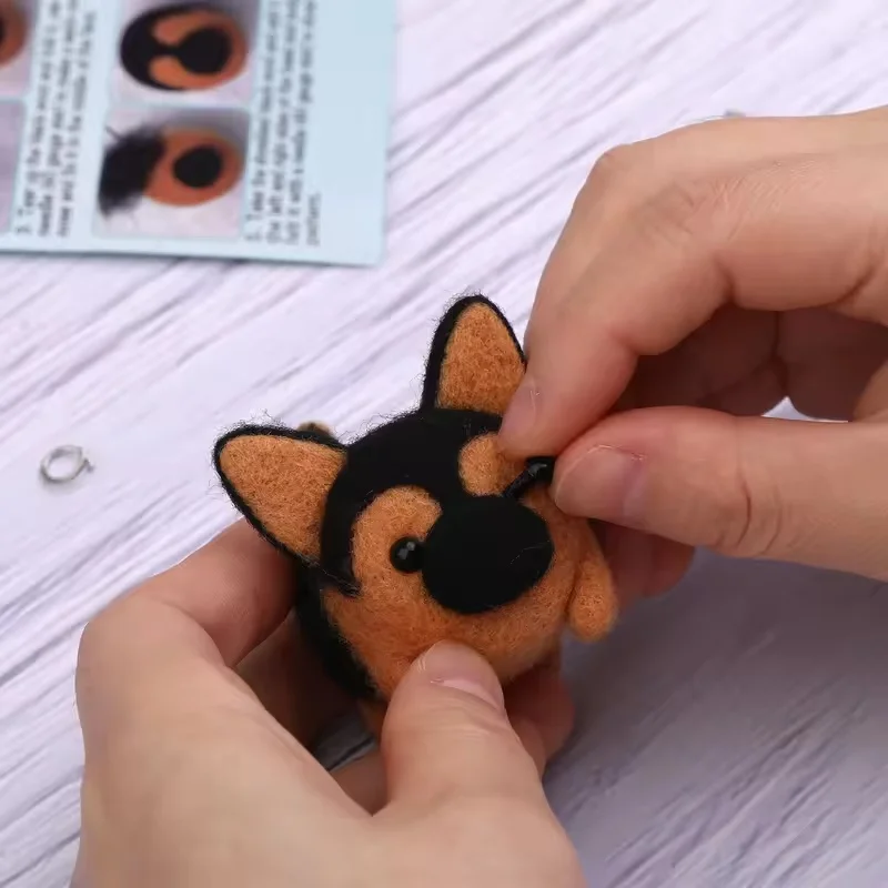 Non-Finished Dog Cat Handmade Wool Felting Material Package For Doll Making Toy DIY Child Needle Felting Tool Kit Pendant Making