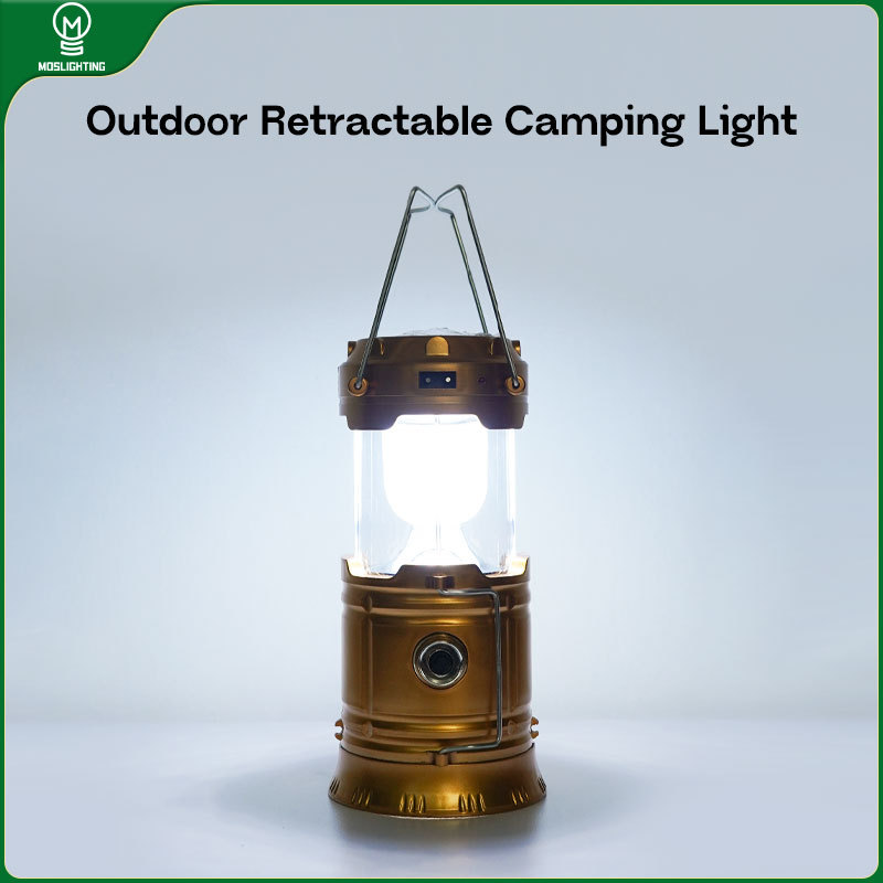 MOSLIGHTING Solar Folding Camping Lantern Solar Hanging Tent Lamp LED Portable Flashlight Rechargeable Emergency Work Lighting