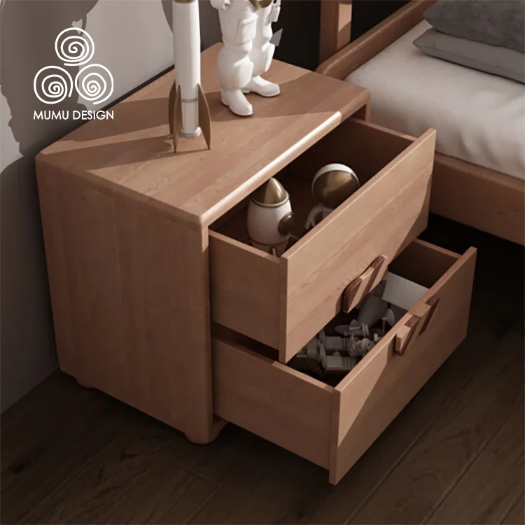 Furniture Children Bedside Drawers Luxury Modern Antique Style Smart Nordic Wooden Nightstand