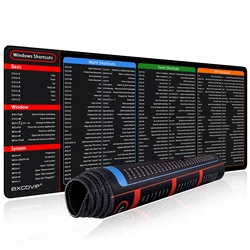 EXCO Large Extended Office Software Shortcuts Mouse Pad with Stitched Edges - 700x300x2mm (Office Shortcuts)