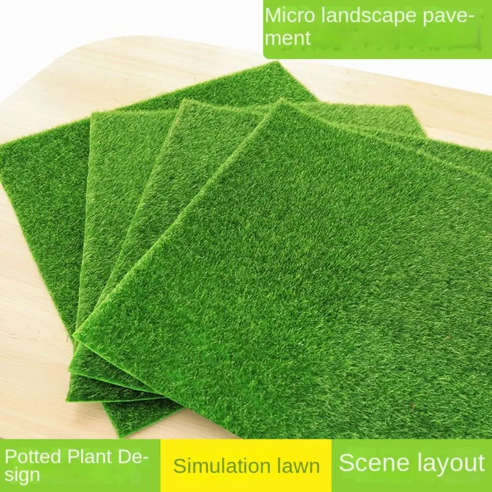 Durable Green Grass Mat Green Turf DIY Micro Landscape Artificial Lawns Carpets Fake Sod artificial grass mats