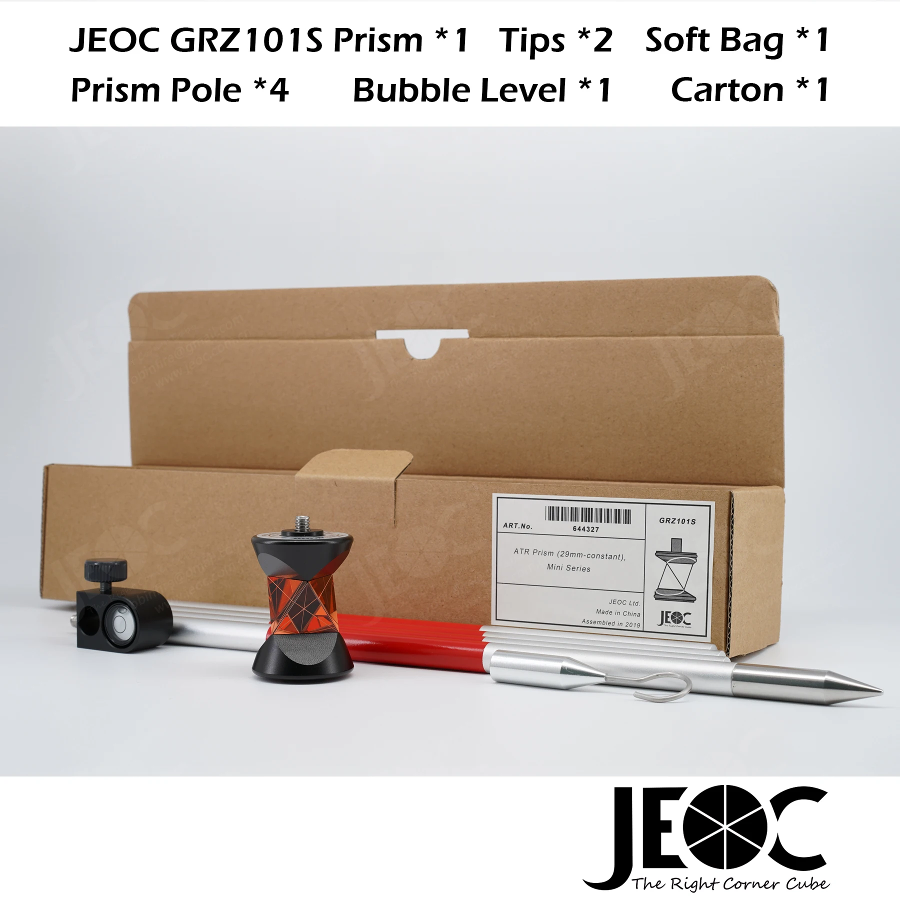 JEOC GRZ101S, New Mini 360 Degree Prism for Leica ATR Total-station Mini  Prisma Topography Surveying Equipment Accessories