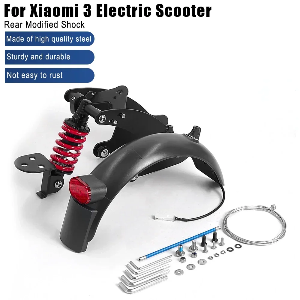 Description Picture 2 of itemFor Iconic Brand KickScooter Mi3 Electric Scooter Modifited Rear Suspension Kit Rear Shock Absorption Fender Light Accessories