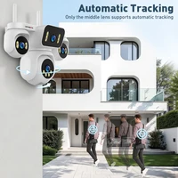 LS VISION 20MP 4 écrans sécurité WiFi caméra extérieure 10K 4 objectif 12X Zoom PTZ suivi automatique CCTV Surveillance sans fil caméra IP 4