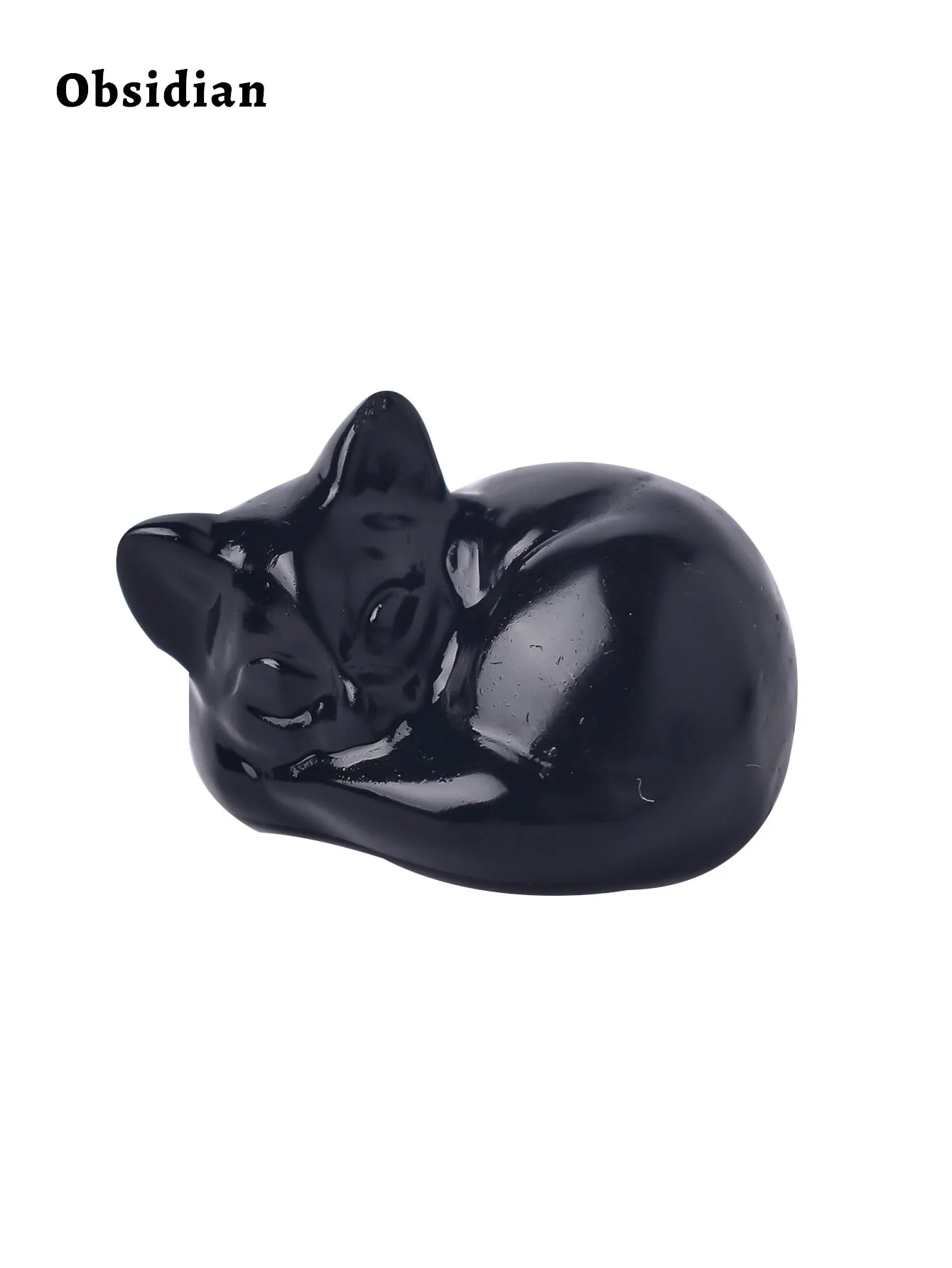 thumbnail image 1 of 1 pieza de piedra natural para dormir, figura curativa tallada con forma de gato, piedras preciosas de Reiki, artesanías, decoración del hogar, regalo para niños DIY, 1 of 5