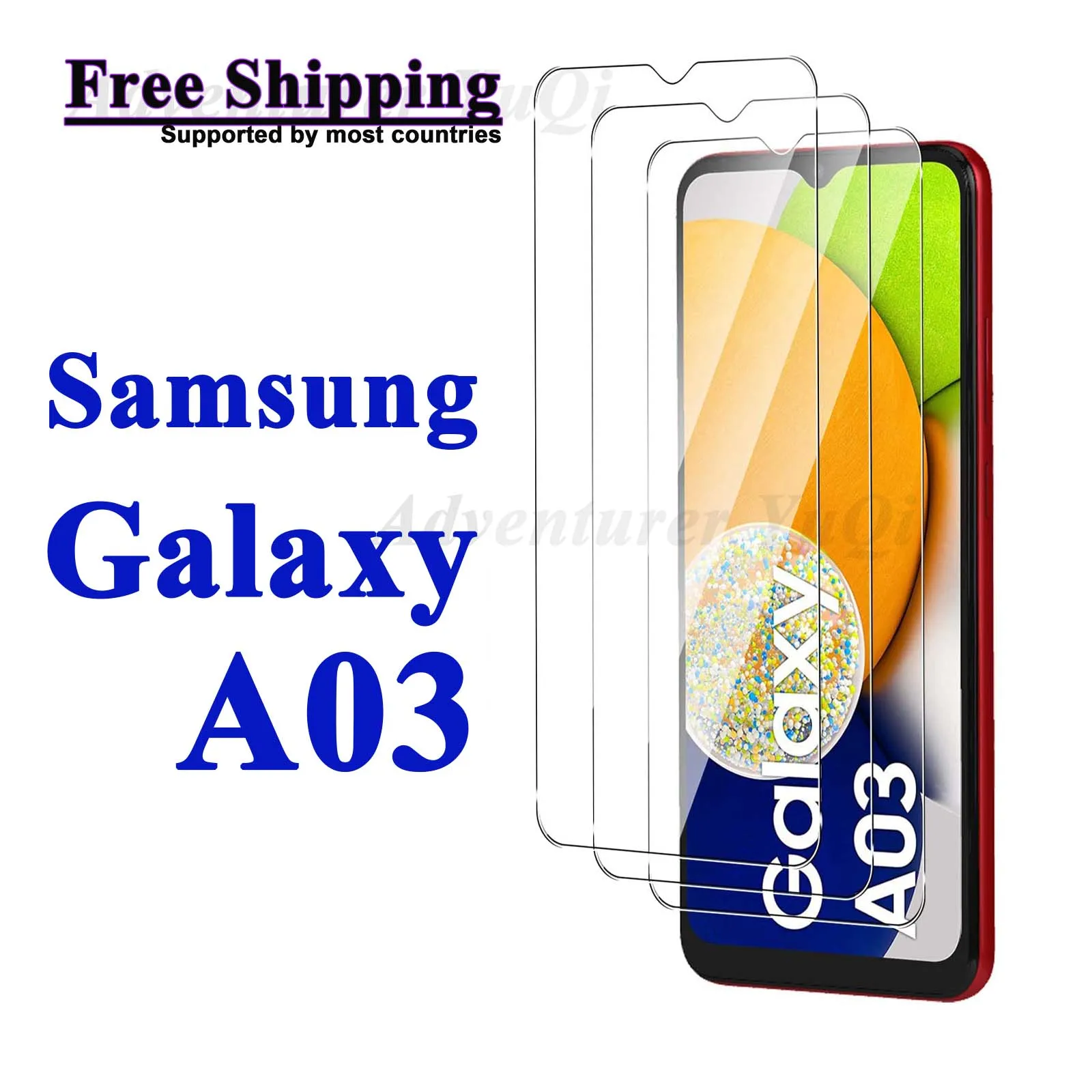 

Screen Protector For Galaxy A03 Samsung, Tempered Glass HD 9H Transparent Clear Anti Scratch Case Friendly Free Shipping