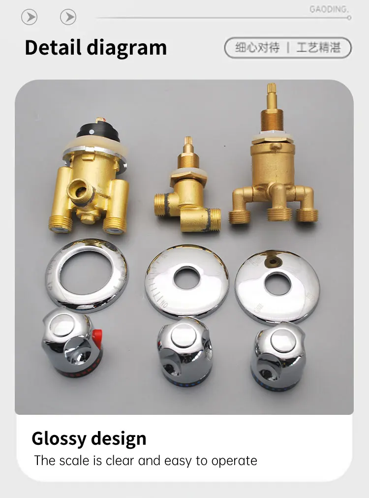 Description Picture 4 of itemBathtub split faucet jacuzzi faucet three-piece set of hot and cold water switch water diverter conversion valve fittings