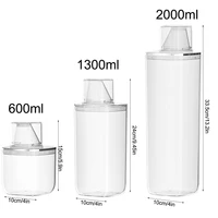 Straight Laundry Detergent Dispenser with Labels Laundry Room Orgnization for Luandry pods Powders Softener Dispenser Jar 2