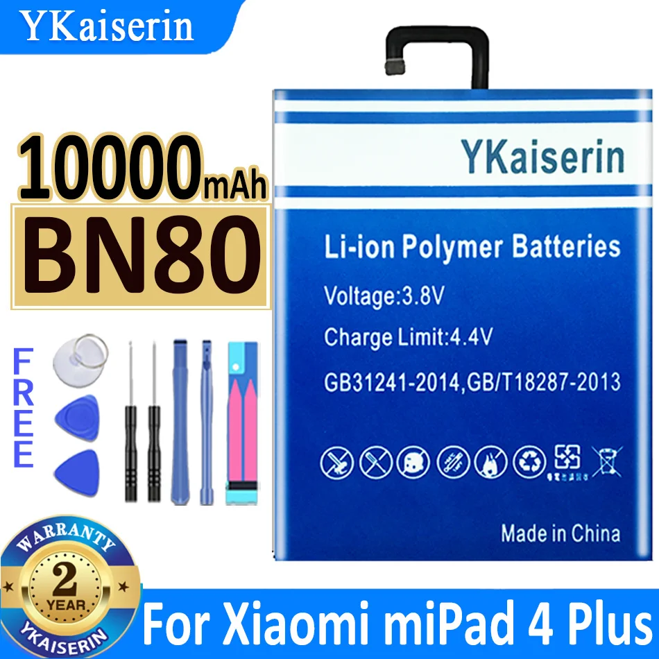

10000mAh YKaiserin Battery BN80 BN 80 For Xiaomi Pad4 Plus Tablet 4 Pad 4 Plus MiPad4 Plus Replacement Bateria High Quality